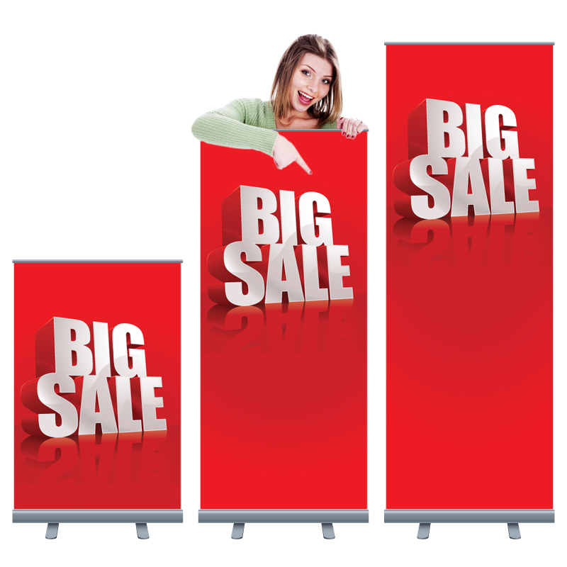 US Stock-3pcs 33"W x 79"H High Quality Double Sided Roll Up Banner Stand Only 